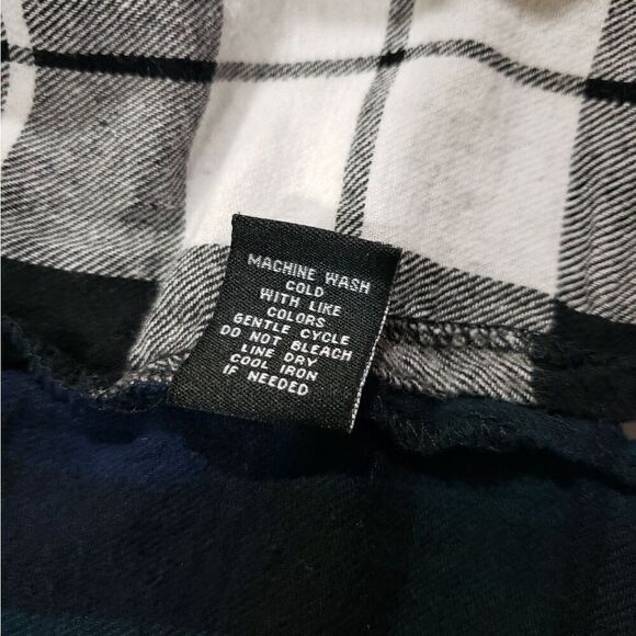 Forever 21 Patchwork Plaid hoodie shirt Womens Medium with pockets cozy cabin - Picture 7 of 8